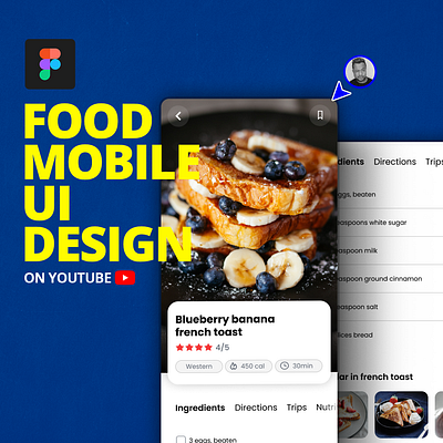 Food UI design on Figma under 10 minutes app app design figma food mobile mobile design ui ui design user interface web design youtube