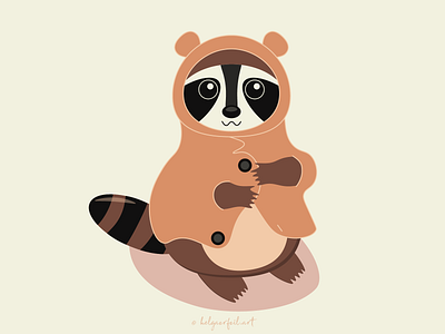 raccoon animals cute flat illustration raccoon vector