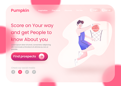 Pumpkin - Home landing page 3d colorful glassmorphism graphic design homepage landingpage ui ux uxdesign