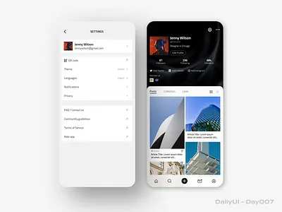 Daily UI Challenge #007 Setting-Designer Community app branding daily ui design interface logo mobile profile setting ui