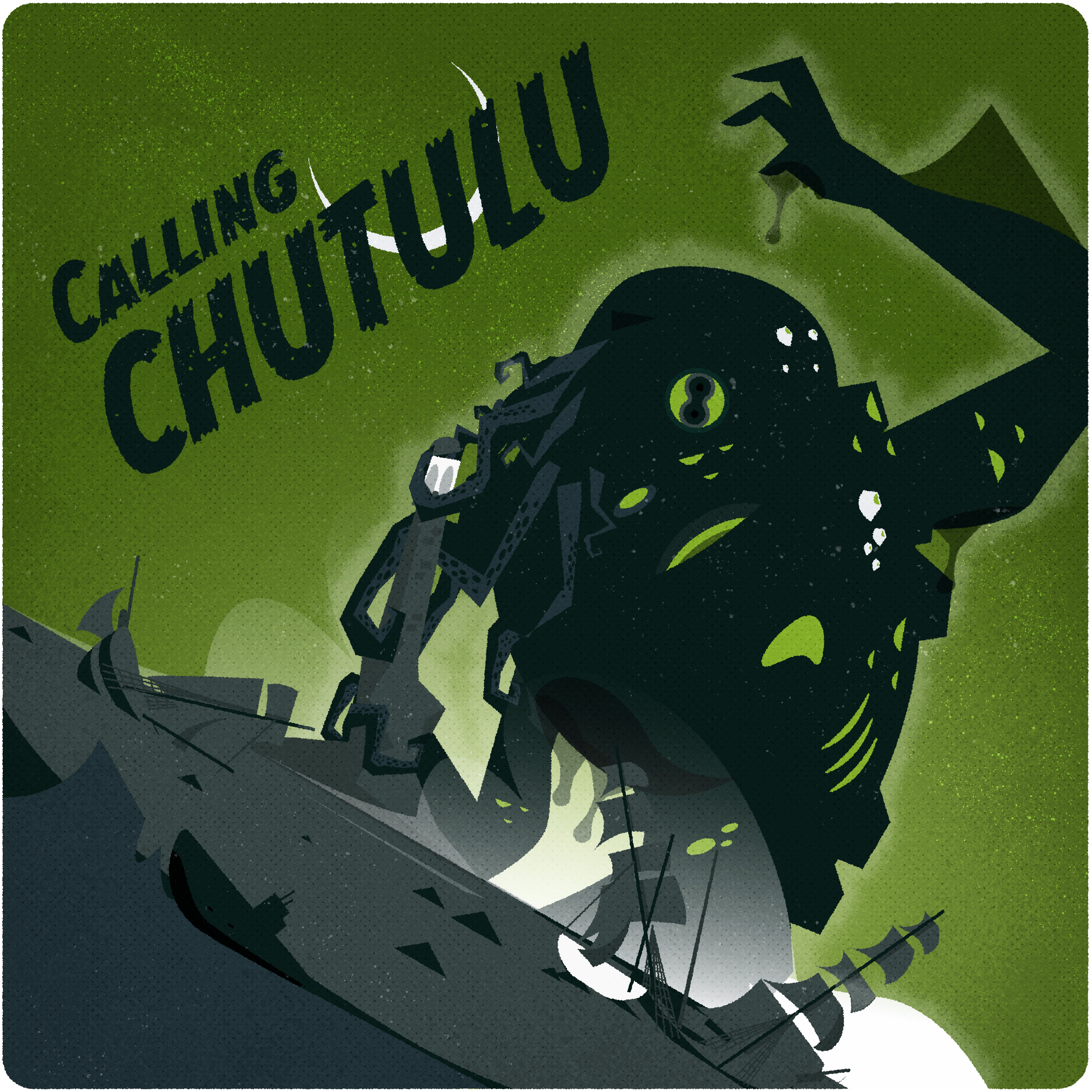 Calling Chutulu chutulu cosmic design horror illustration illustrator marketing minimalist movie texture vector