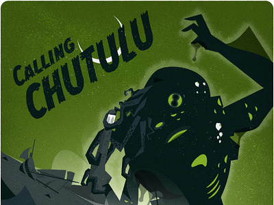 Calling Chutulu chutulu cosmic design horror illustration illustrator marketing minimalist movie texture vector