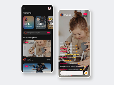 Mobile Live Streaming App app design mobile mobile app ui user experience user interface ux ux design