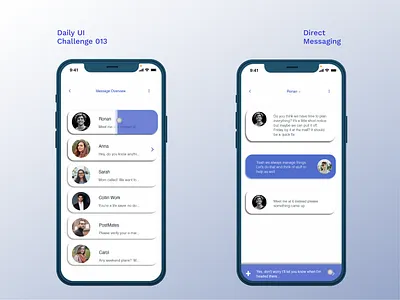 Daily UI #013 - Direct Messaging app dailyui design direct messaging minimal ui ux