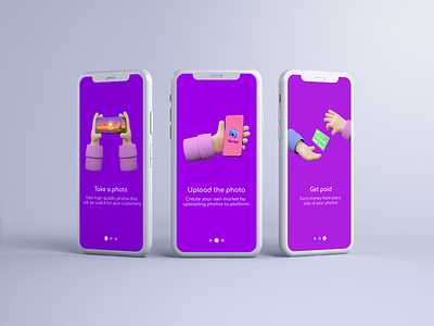 PhotApp Onboarding 3d graphic design ui ux