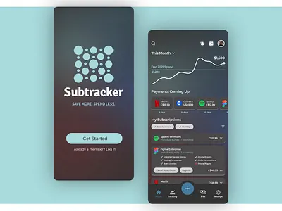 Personal Finance Subscription Tracker Mobile App UI app crypto finance mobile money subscription ui ux