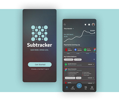 Personal Finance Subscription Tracker Mobile App UI app crypto finance mobile money subscription ui ux