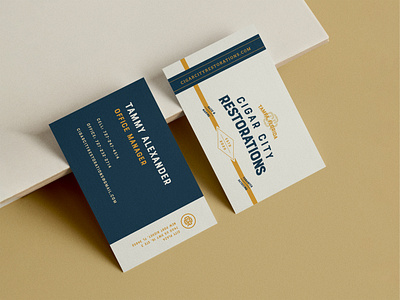 Cigar City Restorations Business Card Concepts biz cards brand design branding business cards classic concept custom lettering logo retro type type lockups typography vintage