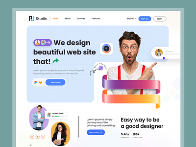 Design Skill Header Exploration creative design agency design skill digital agency landing page skill growing ui design web page web ui website website design