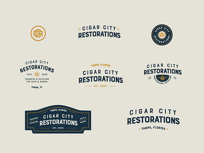 Cigar City Restorations Brand Kit auto badge design brand design brand identity brand kit branding car classic custom lettering custom type logo logo design old school retro type type lockups typography vintage