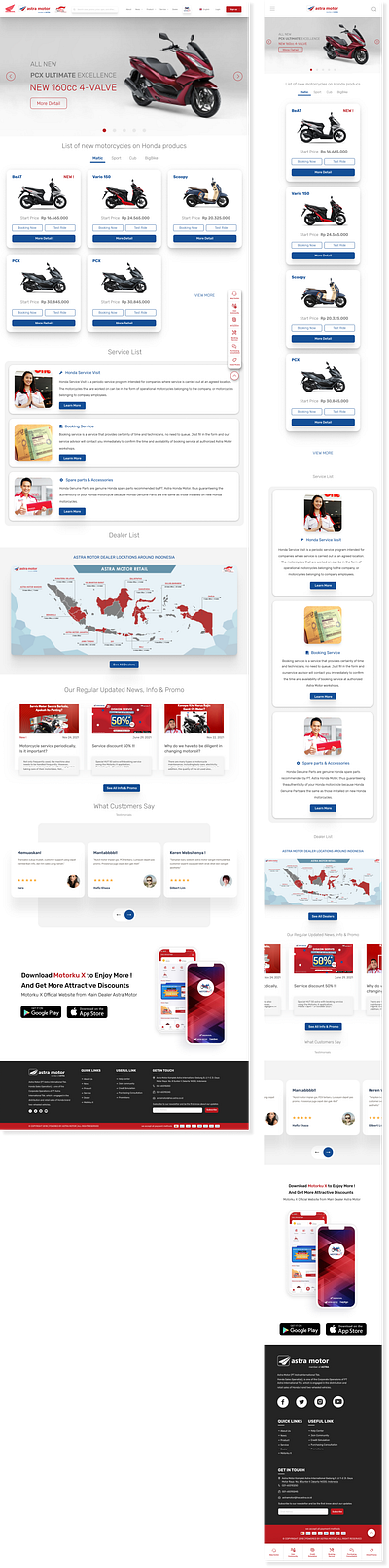 Redesign Astra Motor Homepage astramotor branding dashboard homepage honda landingpage motorcycle responsive ui ux website