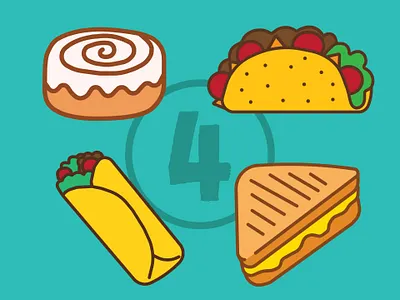Snack Icons art design digital art flat graphic design icon illustration illustrator minimal vector