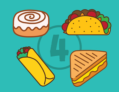 Snack Icons art design digital art flat graphic design icon illustration illustrator minimal vector