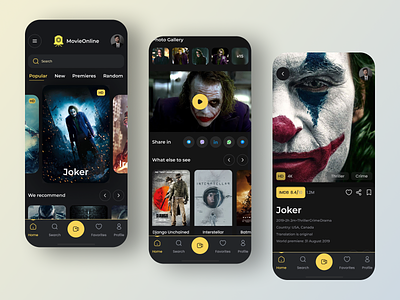 Mobile App for Movies 3d 4d app cinema clean dashboard design film home screen interface material minimalistic mobile movie netflix ticket tv ui ux