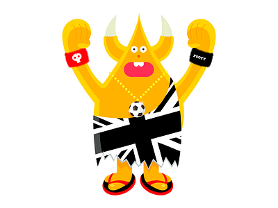 ( ¡ - ¡ ) branding cartoon character design dribbble flag football horns illustration mascot skull uk union jack