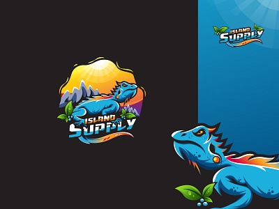 Animal Mascot Logo animal mascot barnd brand creative design identity iguana illustations illustration island logo logodesign mascotlogo nft symbol