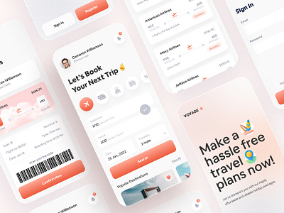 Voyage Travel Agency App UI agency app app ui creative ios ios ui kit minimal mobile mobileappui tour tourism travel travel agency trip trip planner ui ui kit uidesign ux vacation