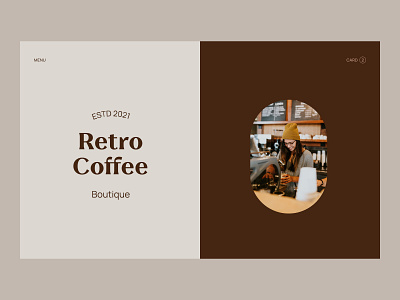 Coffee Shop Desktop balanced boutique cafe clean coffee coffee boutique coffee shop desktop coffee shop desktop website fonts main page minimalistic online boutique online shop retro retro coffee retro fonts retro style ui website