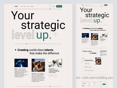 Talent - Landing page branding design ui ux website