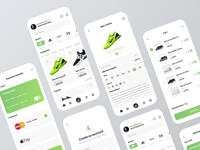 Shoes Online Shop - Mobile Apps 👟 app concept design footwear mobile app nike online profile shoe shoes shop sneakers ui ux