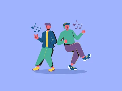 Listening Music Illustration design flat illustration graphic design illustration music people peopleillustration ui