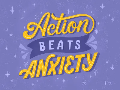 Action beats anxiety handlettering illustration lettering lettering art mental health type typography