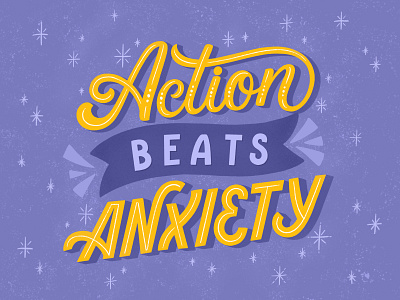 Action beats anxiety handlettering illustration lettering lettering art mental health type typography