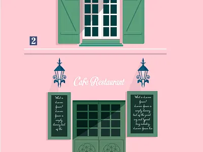 Cafe Restaurant app branding design illustration logo pastel typography ui ux vector wesanderson