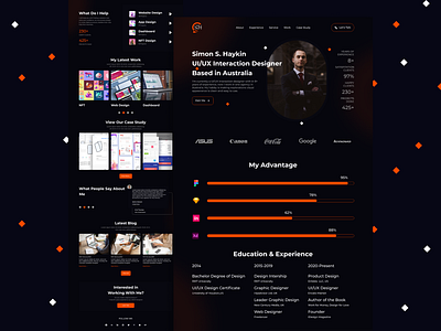 Personal Portfolio Website dark web design designer figma personal personal portfolio personal website portfolio product design ui ui design uiux ux web design