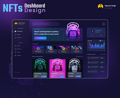 NFTs Dashboard Design (part2) animation branding design graphic design logo motion graphics nft nft dashboard