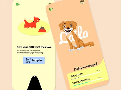 Dog care app UI appdesign design figmadesign graphic design ui uidesign uiux visualdesign webdesign