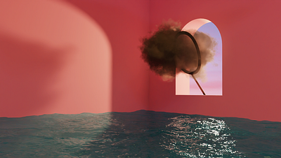 Tamed cloud escapes from the room 3d cover design graphic design illustration render soft