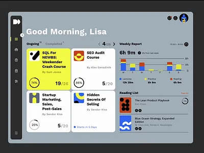 E-learning platform charts courses dashboard e learning geometric geometric shapes learning minimalstic ui ux