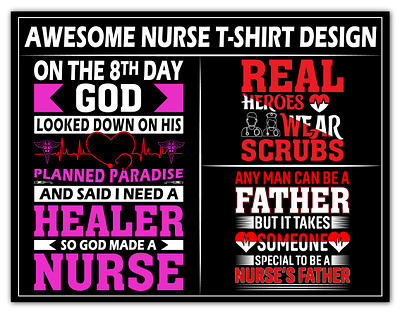 Nurse T-Shirt Design Bundle graphic design nurse t shirt nursesweek shirt vector typography vector venteg vintage