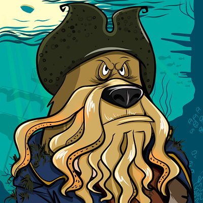 Davy Jones. NFT collection bear blockchain character design cryptoart davy jones illustration nft nftart pirates of the caribbean