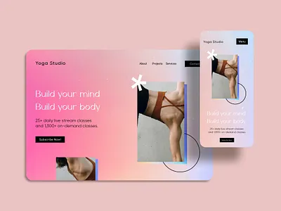 Yoga Studio - Web Design Concept corporate corporate web design gradient gradient texture landing page studio yoga yoga studio