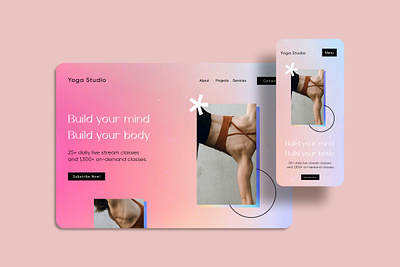 Yoga Studio - Web Design Concept corporate corporate web design gradient gradient texture landing page studio yoga yoga studio