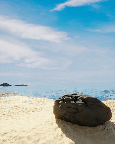 A Sunny Island 3d 3d art beach blender 3d digital art rock