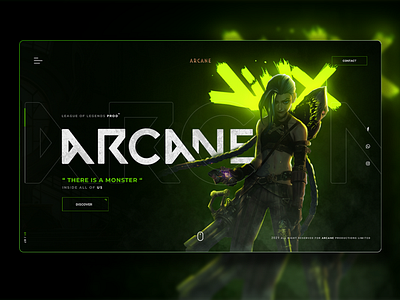 Arcane Website UI arcane design graphic design riot games ui uiux web web design website