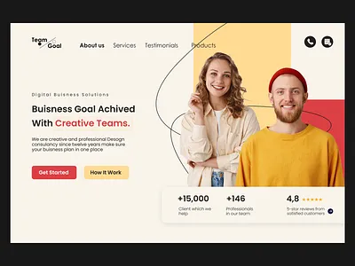 Creative hero section for business startup adobe branding design figma illustration logo ui ux web website