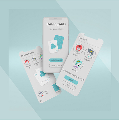 Bank Card game(1) x UI exploration adobe adobe photoshop app design application basic card card game design figma game interaction design mobile application simple ui uiux user interface ux