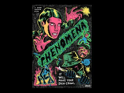 Phenomena 80s horror creepers dario argento gallio halil karasu horror movie poster movie poster phenomena poster artwork poster illustration slasher movies