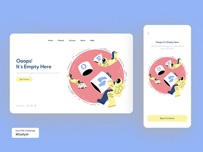 404 Not Found Page For Daily UI Challenge Day 008 404 404 not found daily ui dailyui mobile not found ui user interface website