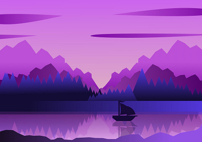 Lake design illustration nature purple vector