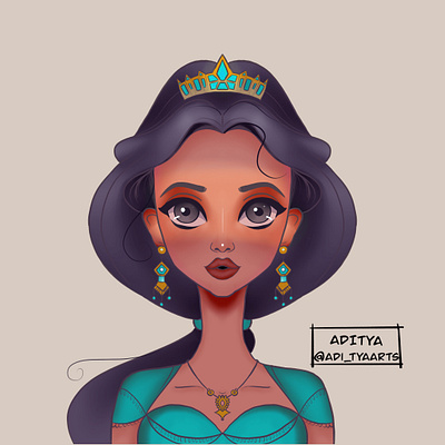 Jasmine alaadin animation artist caricature cartoon design disney fanart freelancer freelancing graphic design illustration motion graphics