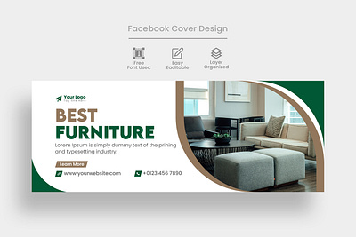 Furniture facebook cover page template advertising cover design cover photo design creative creative design facebook cover facebook post fb cover fb cover design fb cover design concept furniture graphic design minimal social media post unique design