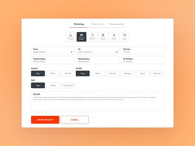 Hospital Portering Concept Design ui