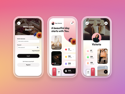 QUEENS 👑 #2 app beauty branding concept design experimental figma graphic design home interaction login mobile photoshop portfolio product design profile register responsive ui ux