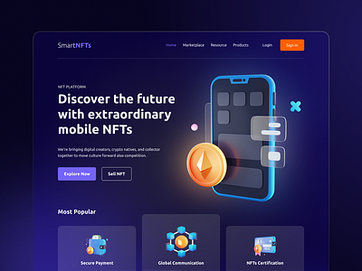 NFTs Landing Page bitcoin crypto crypto art crypto currency dashboard nft nft ui nfts ui ui design ux web design