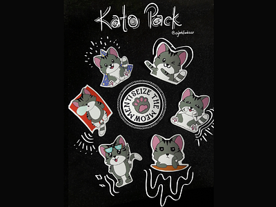 Kato Stickers design doodle graphic design illustration sticker stickers